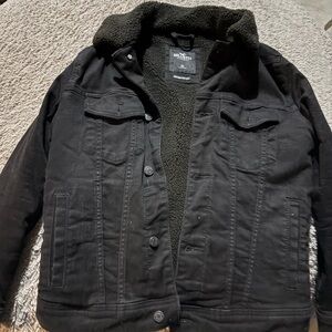 Hollister Men's Black Sherpa-Lined Jacket
